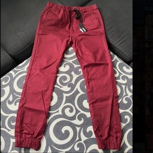 Brand new burgundy joggers - size Large